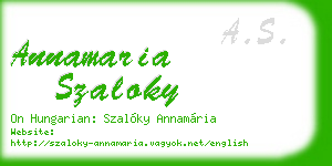 annamaria szaloky business card