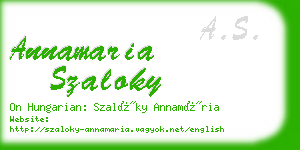 annamaria szaloky business card